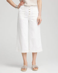 Chico's Clothing No Stain Pull-On Wide Capri Jeans