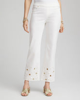 Chico's Clothing Pull-On Embellished Straight-Leg Cropped Jeans