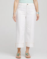 Chico's Clothing Pintuck High-Cuff Cropped Jeans