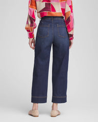 Chico's Clothing Pull-On Wide-Leg Cropped Jeans