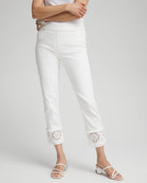 Chico's Clothing No Stain Embellished Pull-on Cropped Jeans