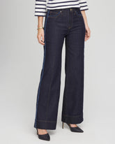 Chico's Clothing Petite Frayed High-Rise Wide-Leg Jeans