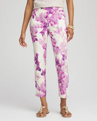 Chico's Clothing Brigitte™ Floral Pull-On Slim Cropped Pants
