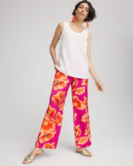 Chico's Clothing Tropical Smocked Pull-On Pants