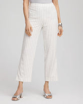 Chico's Clothing Metallic Striped Straight Cropped Pants