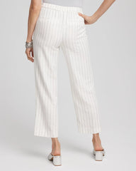 Chico's Clothing Metallic Striped Straight Cropped Pants