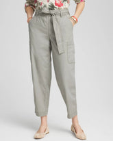 Chico's Clothing Poplin Pull-On Tapered-Leg Cropped Pants