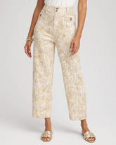 Chico's Clothing Printed Cropped Straight-Leg Pants
