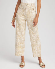 Chico's Clothing Printed Cropped Straight-Leg Pants
