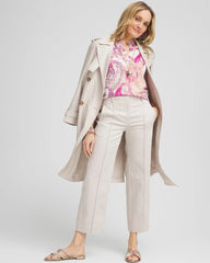 Chico's Clothing Stretch Sateen Straight Cropped Pants
