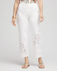 Chico's Clothing Sateen Cutout Cropped Pants