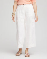 Chico's Clothing Linen Cargo Wide-Leg Cropped Pants