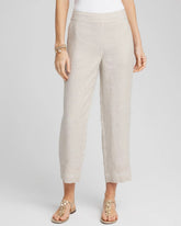 Chico's Clothing Linen Pull On Waist Cropped Pants