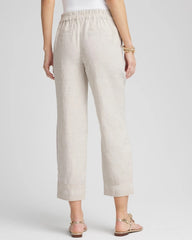 Chico's Clothing Linen Pull On Waist Cropped Pants