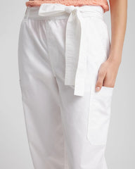 Chico's Clothing Poplin Pull-On Tapered-Leg Cropped Pants