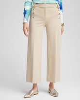 Chico's Clothing Button Knit Twill Cropped Pants