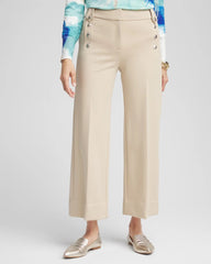 Chico's Clothing Button Knit Twill Cropped Pants