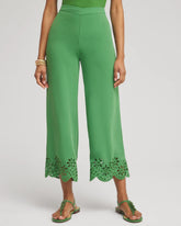 Chico's Clothing Satin Eyelet Hem Culottes