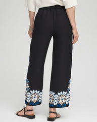 Chico's Clothing Placed Floral Print Soft Cropped Pants