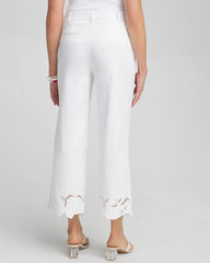 Chico's Clothing Cotton Sateen Cut Work Crops