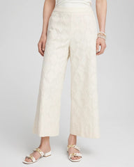 Chico's Clothing Textured Wide Leg Cropped Pants