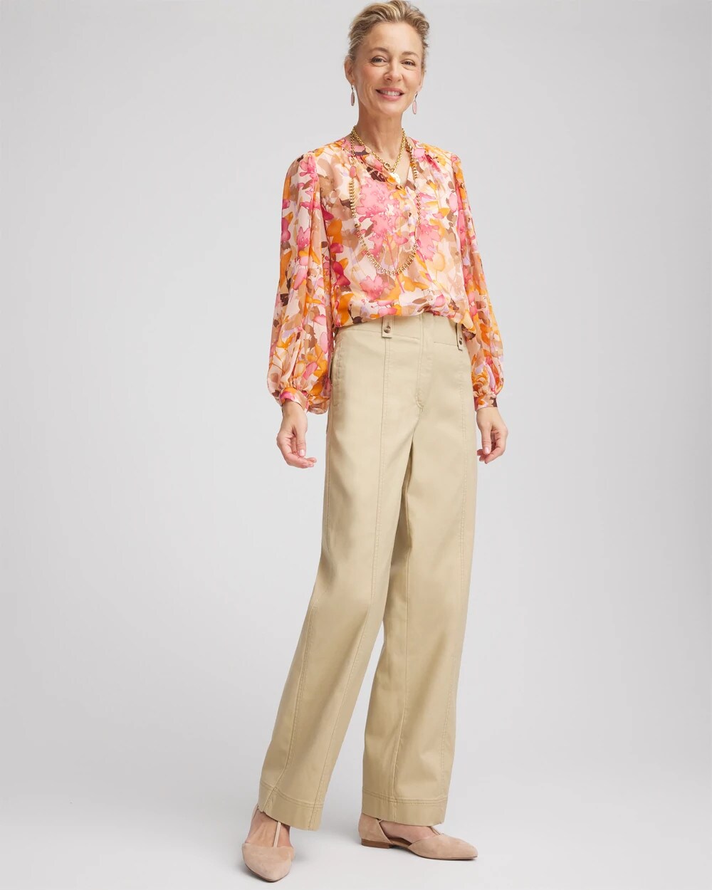 Chico's Clothing Utility Twill Straight Leg Pants