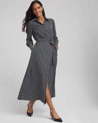 Chico's Clothing Chain Print Maxi Shirtdress