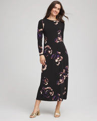 Chico's Clothing Floral Boatneck Column Maxi Dress