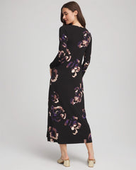 Chico's Clothing Floral Boatneck Column Maxi Dress