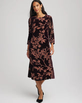 Chico's Clothing Burnout Velvet Midi Dress
