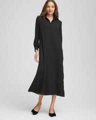 Chico's Clothing Sequined Long-Sleeved Maxi Shirtdress