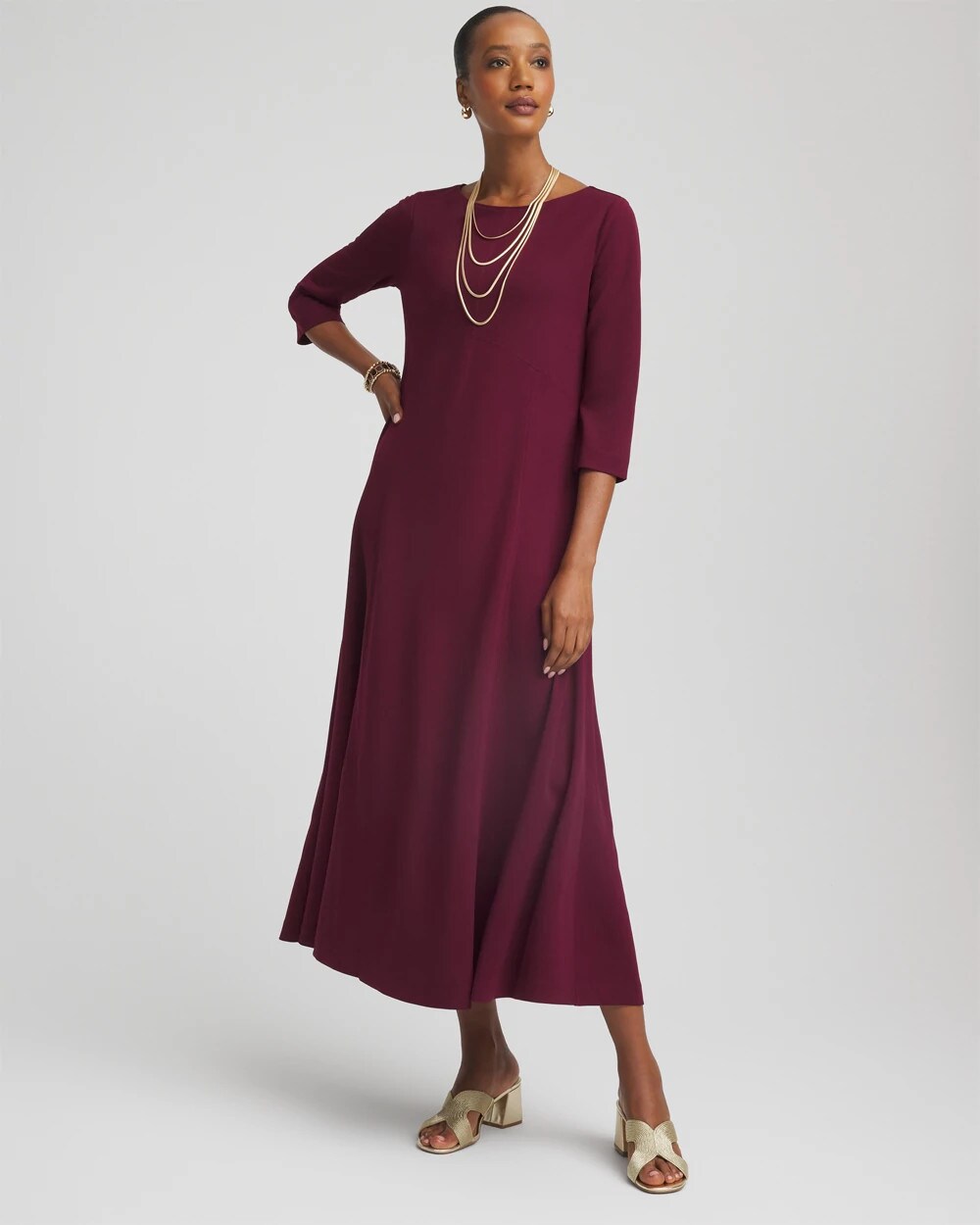 Chico's Clothing Seamed Crepe Maxi Dress