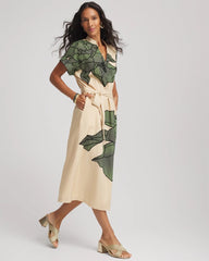 Chico's Clothing Printed Cotton-Voile Popover Midi Dress