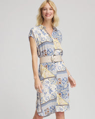 Chico's Clothing Floral Patchwork Short Shirtdress