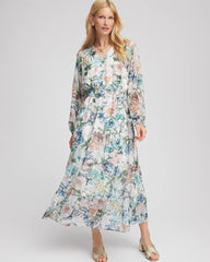 Chico's Clothing Georgette Tie-Front Maxi Dress