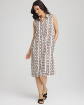 Chico's Clothing Printed Sleeveless Silk-Twill Shirtdress