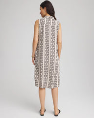 Chico's Clothing Printed Sleeveless Silk-Twill Shirtdress