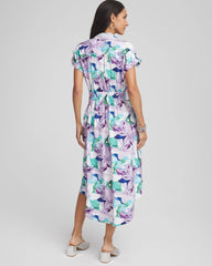 Chico's Clothing Hammered Rayon Midi Shirtdress