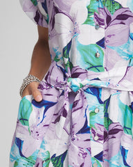 Chico's Clothing Hammered Rayon Midi Shirtdress