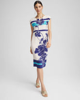 Chico's Clothing Travelers™ Wildflower Cap-Sleeved Column Dress
