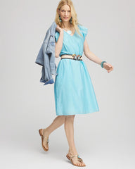 Chico's Clothing Cotton-Silk Voile Popover Dress