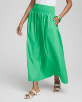 Chico's Clothing Poplin Smocked Waist Skirt