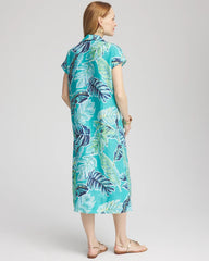 Chico's Clothing Tropical Linen Midi Dress