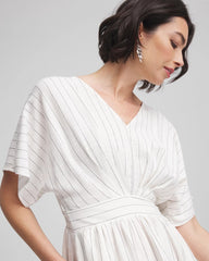 Chico's Clothing Metallic Striped Maxi Dress