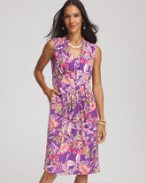 Chico's Clothing Floral Pleated Jersey Dress