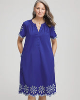 Chico's Clothing Embroidered Poplin Popover Dress