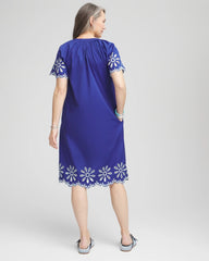 Chico's Clothing Embroidered Poplin Popover Dress