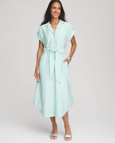 Chico's Clothing Hammered Rayon Midi Shirtdress