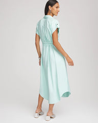 Chico's Clothing Hammered Rayon Midi Shirtdress
