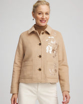 Chico's Clothing Embroidered Wool Chore Jacket